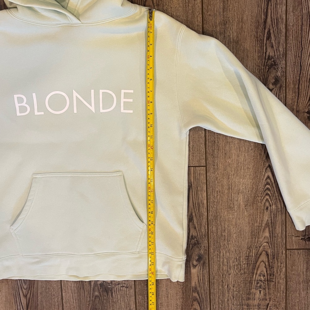 BRUNETTE the Label “BLONDE” Hoodie – S/M – Light Mint Green - Picture 7 of 8